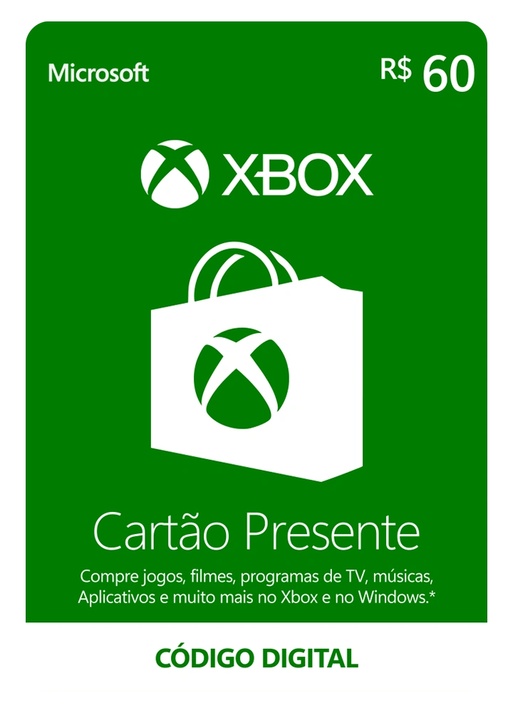 Xbox Gift card 60 reais