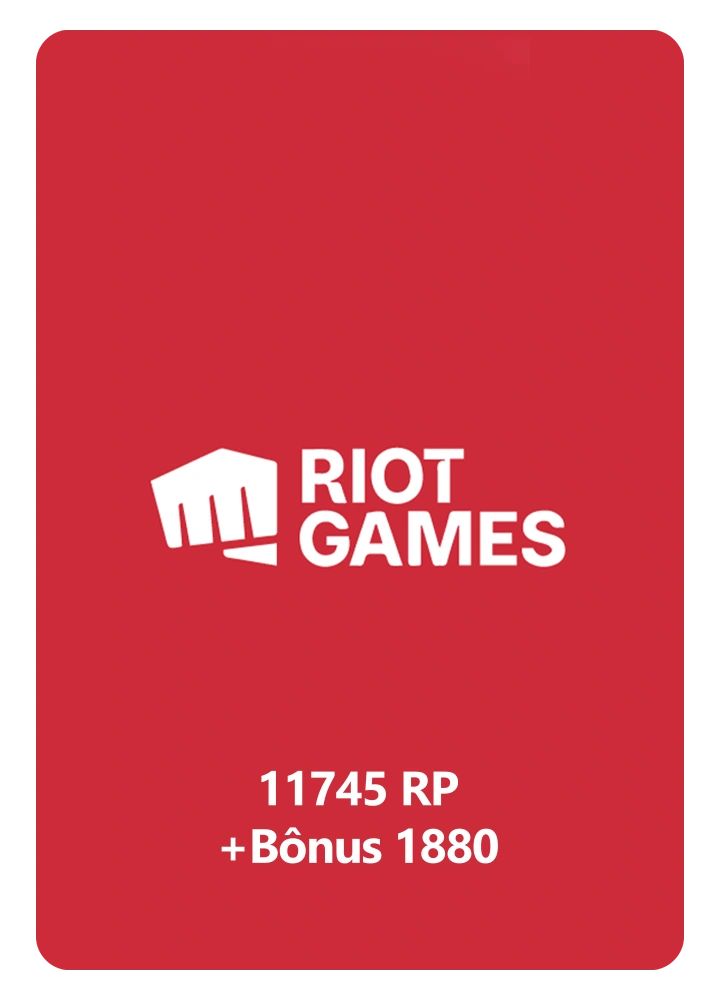 Riot Games Points 11745 RP + Bônus 1880 – Gift Card Código Digital
