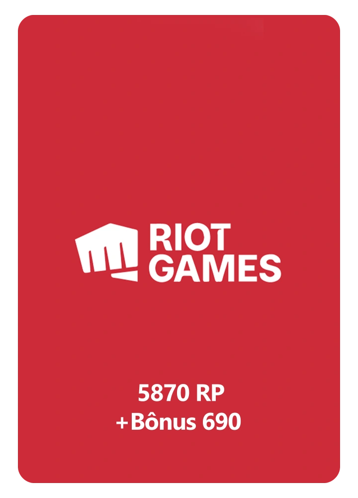 Riot Games Points 5870 RP + Bônus 690 – Gift Card Código Digital